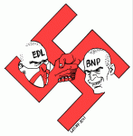 Tette bånd mellom EDP og nazipartiet BNP. 