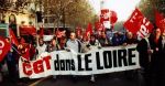 Franske arbeidere demonstrerer.