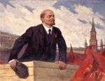 Lenin taler. Maleri.