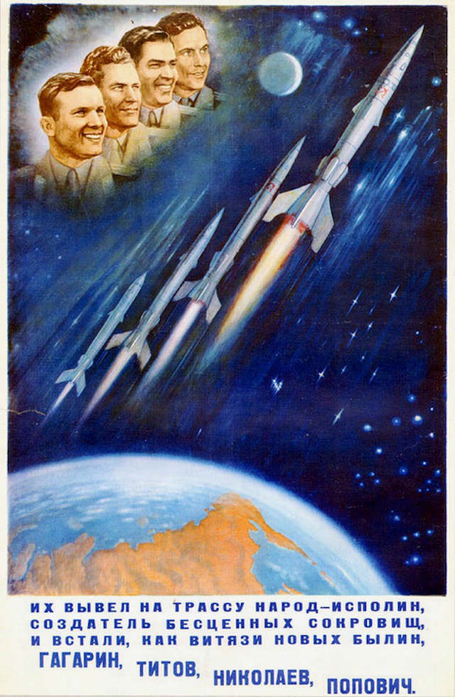 Sovjetunionen var en pioner innen romfarten. Sputnik var den første satelitten (1957), og i 1961 var Juri Gagarin første menneske i verdensrommet.